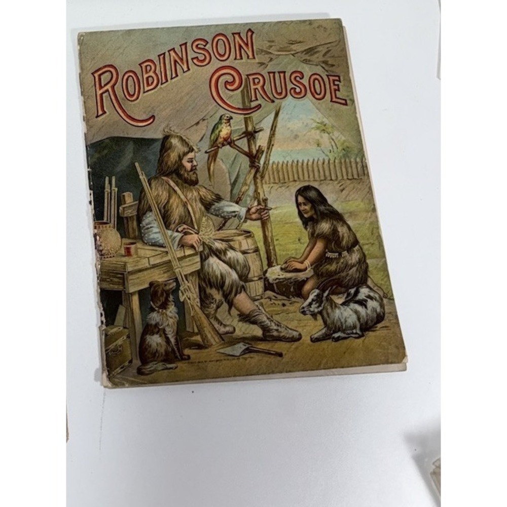Robinson Crusoe 1902 published by Mc Loughlin Bros NY Book Rare Antique